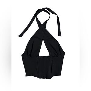 Windsor Black Cross-Neck Top